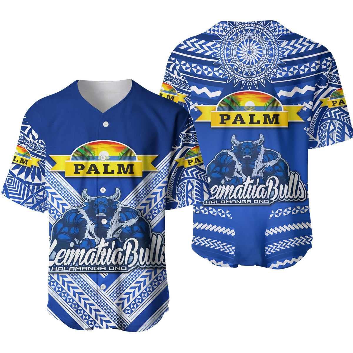 Mate Ma'a Tonga Baseball Jersey Leimatu'a Bulls Creative Style Blue LT8 - Wonder Print Shop