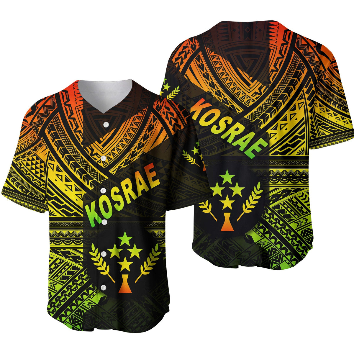 FSM Kosrae Baseball Jersey Original Style - Reggae LT8 - Wonder Print Shop