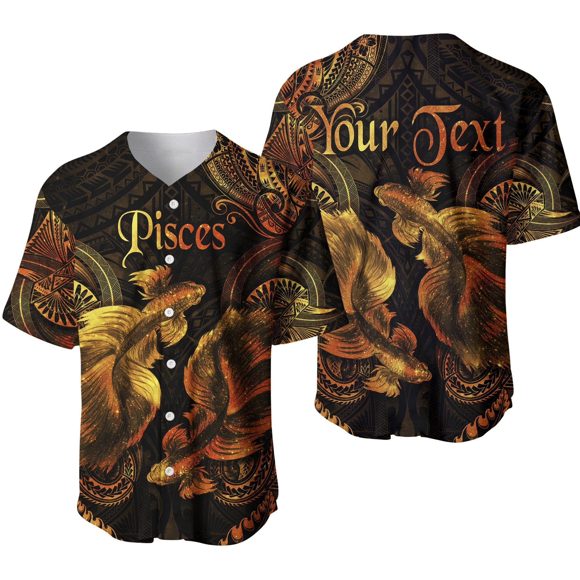 custom-personalised-pisces-zodiac-polynesian-baseball-jersey-unique-style-gold
