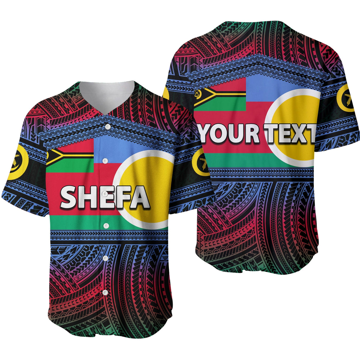 (Custom Personalised) Shefa Province Baseball Jersey Of Vanuatu Polynesian Patterns LT6 - Wonder Print Shop
