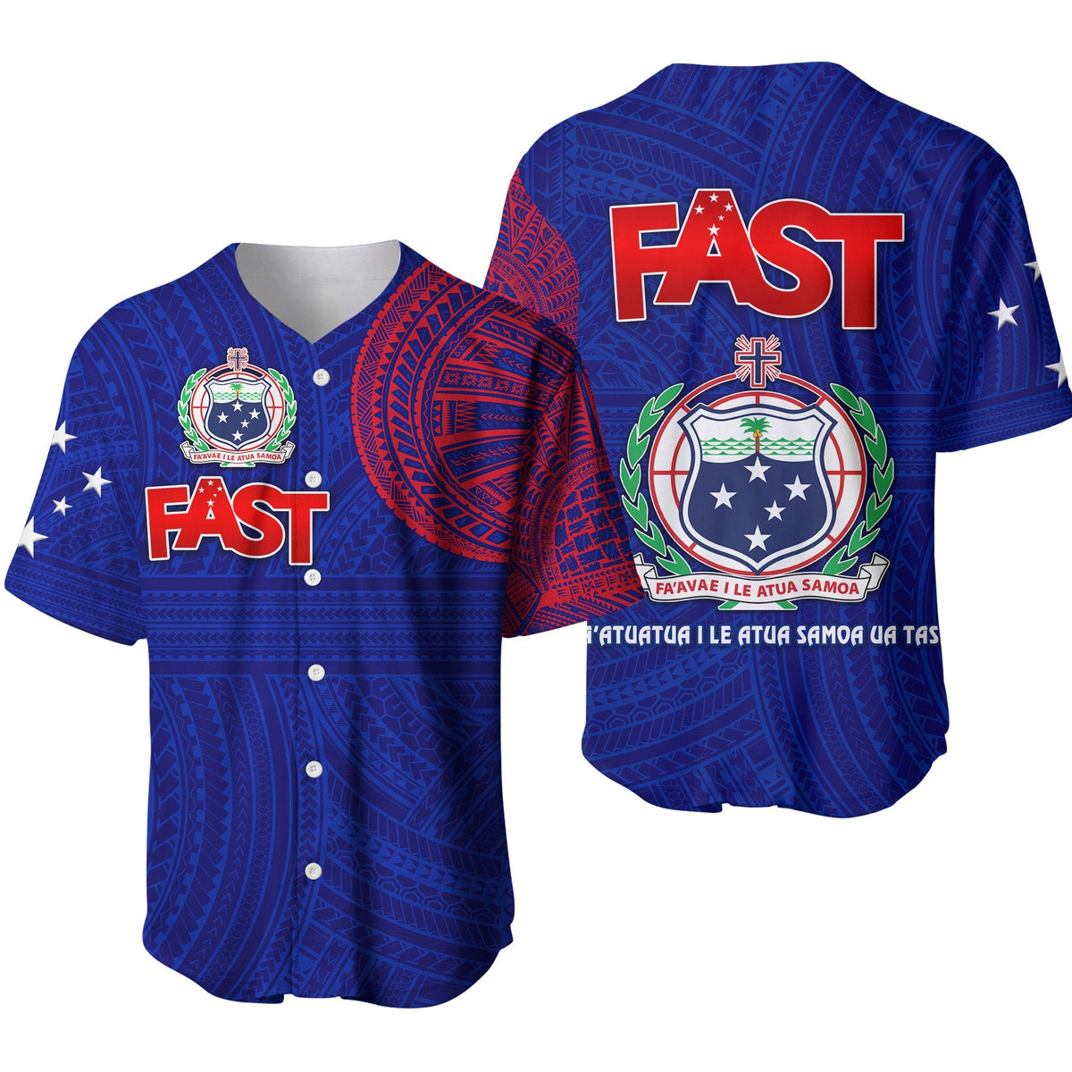 Samoa FAST Party Baseball Jersey Original Style LT8 - Wonder Print Shop