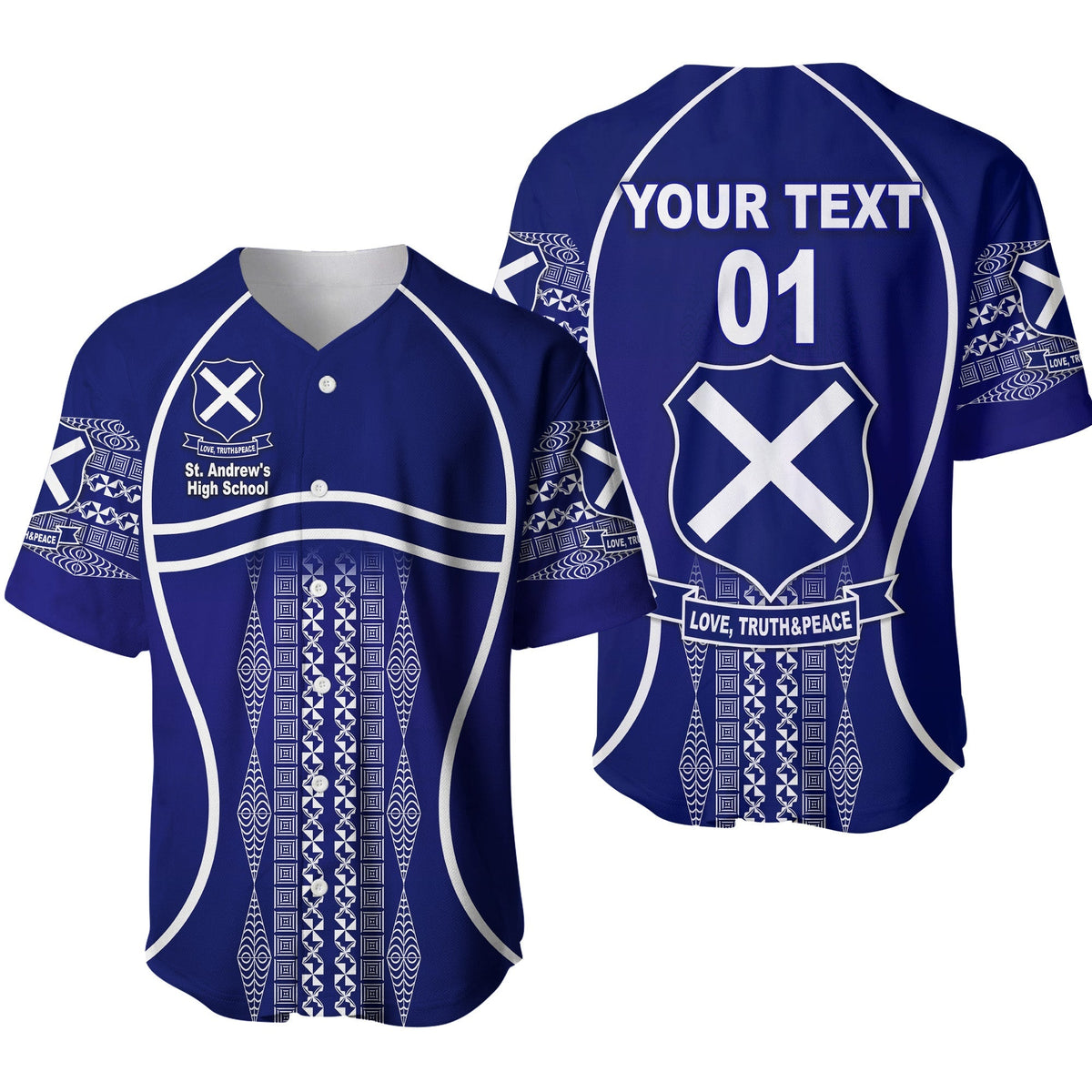 (Custom Personalised) St. Andrew's High School Baseball Jersey Unique Vibes LT8 - Wonder Print Shop