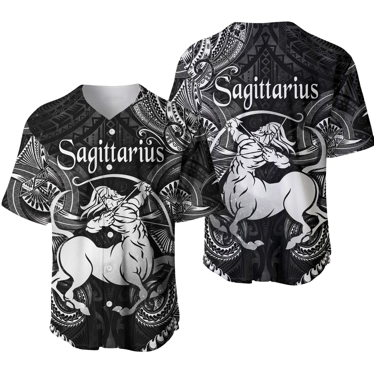 Sagittarius Zodiac Polynesian Baseball Jersey Unique Style Black LT8 - Wonder Print Shop