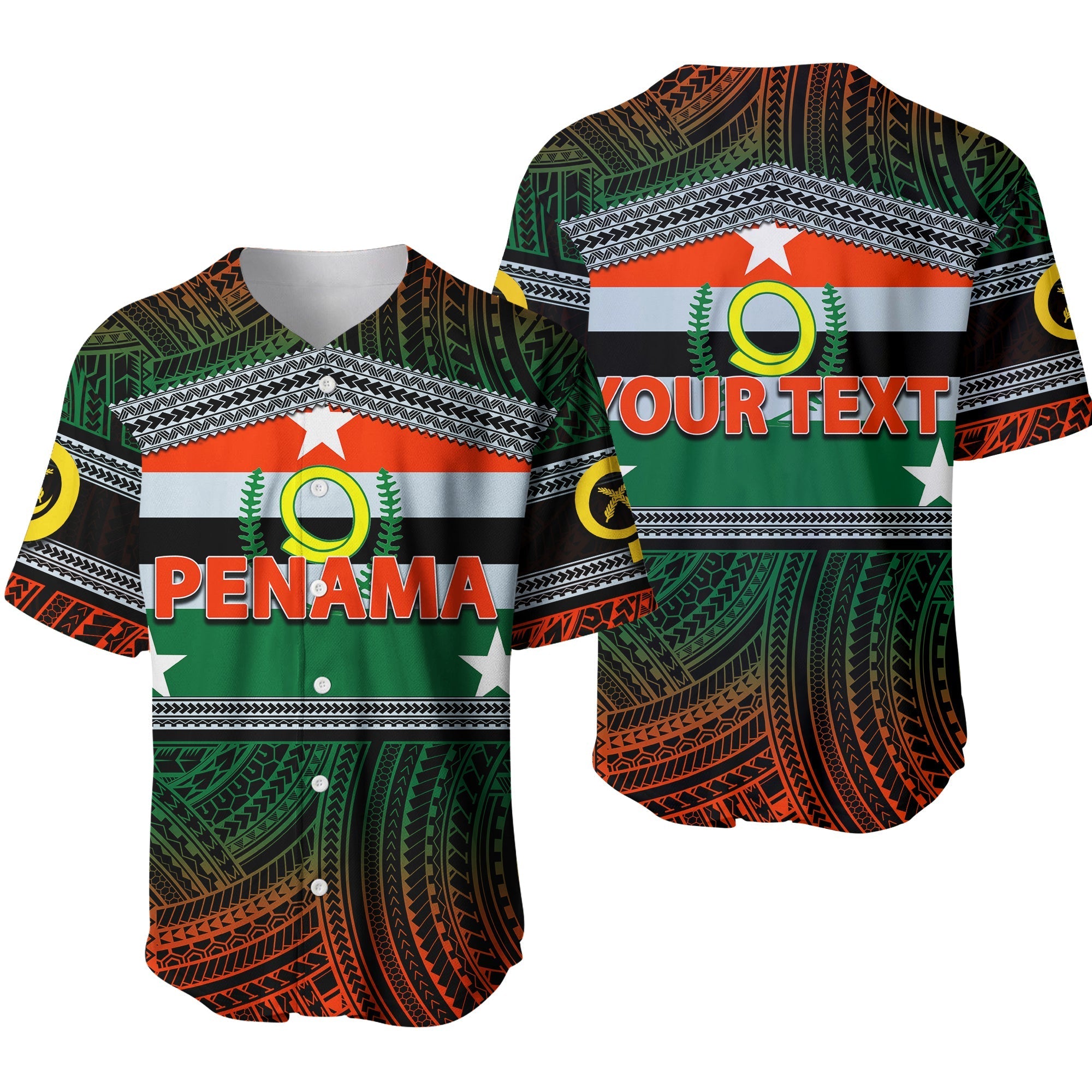(Custom Personalised) Penama Province Baseball Jersey Of Vanuatu Polynesian Patterns LT6 - Wonder Print Shop