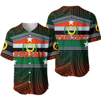 Penama baseball jersey with Vanuatu patterns; front shows PENAMA, back shows YOUR TEXT