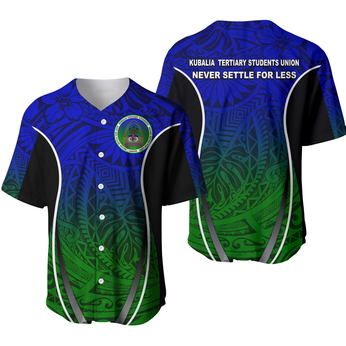 Papua New Guinea Kubalia Tertiary Students Union Baseball Jersey Blue LT8 - Wonder Print Shop