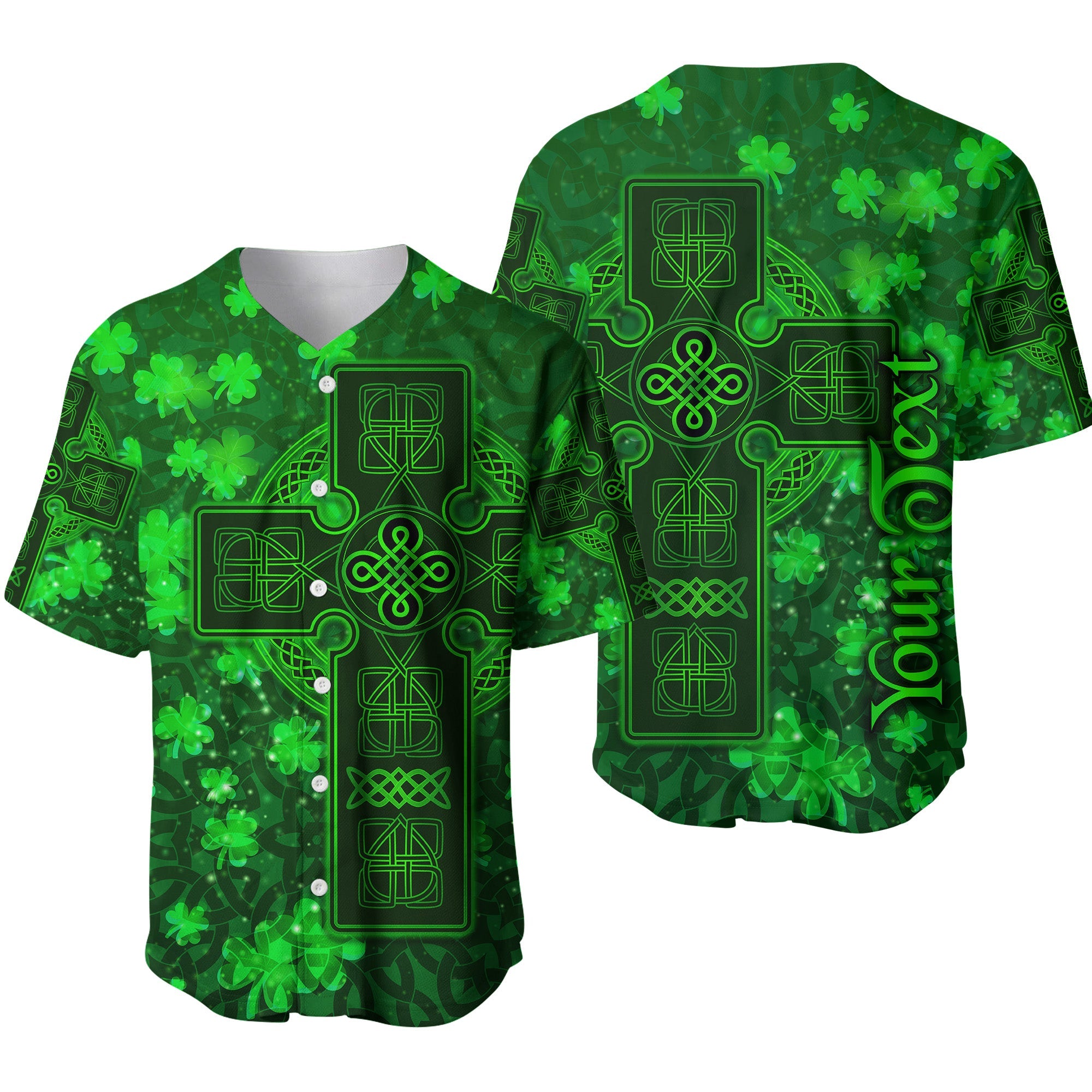 custom-personalised-celtic-cross-baseball-jersey-with-shamrock-simple-style