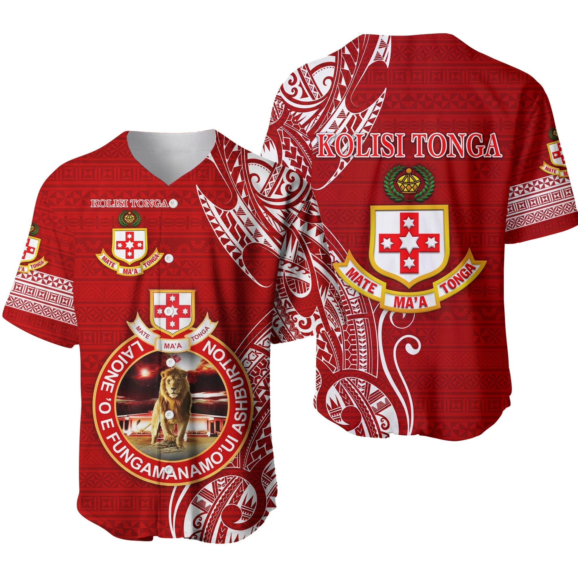 Kolisi Tonga Mate Ma'a Tonga Baseball Jersey Laione 'O E Fungamanamo'Ui Ashburton LT8 - Wonder Print Shop