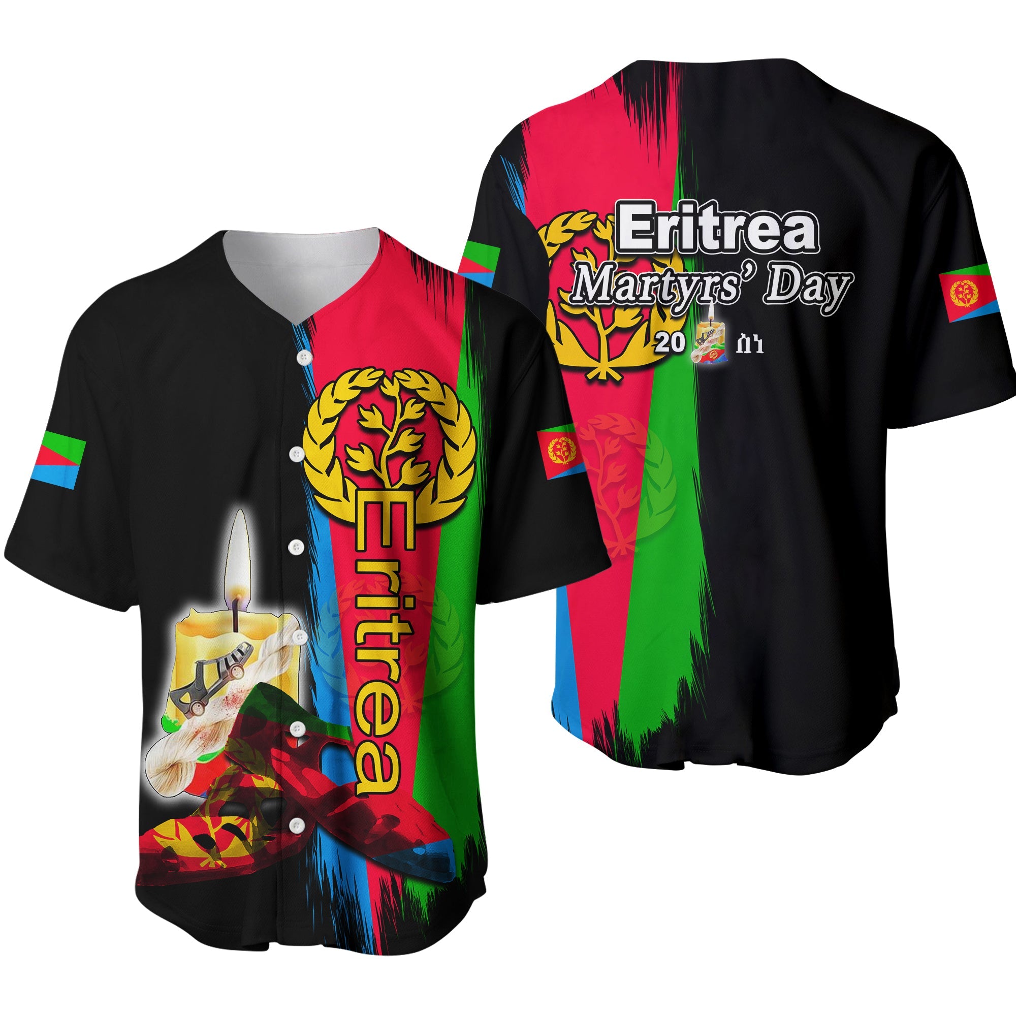 Eritrea Martyrs Day Baseball Jersey In Memory Black Style LT6 - Wonder Print Shop
