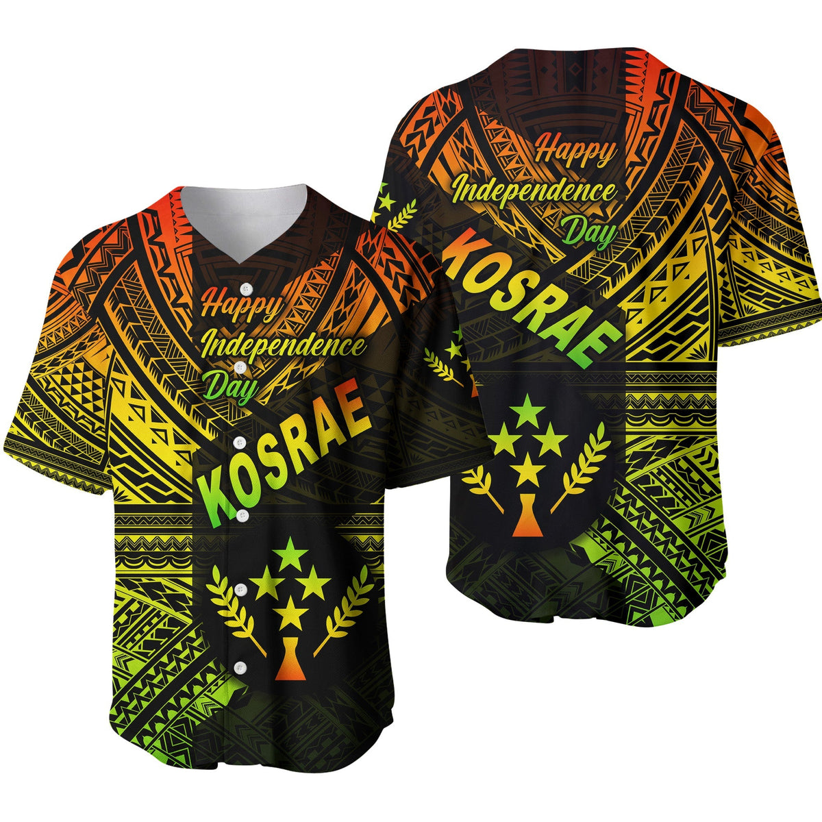 FSM Kosrae Baseball Jersey Happy Independence Day Original Vibes - Reggae LT8 - Wonder Print Shop