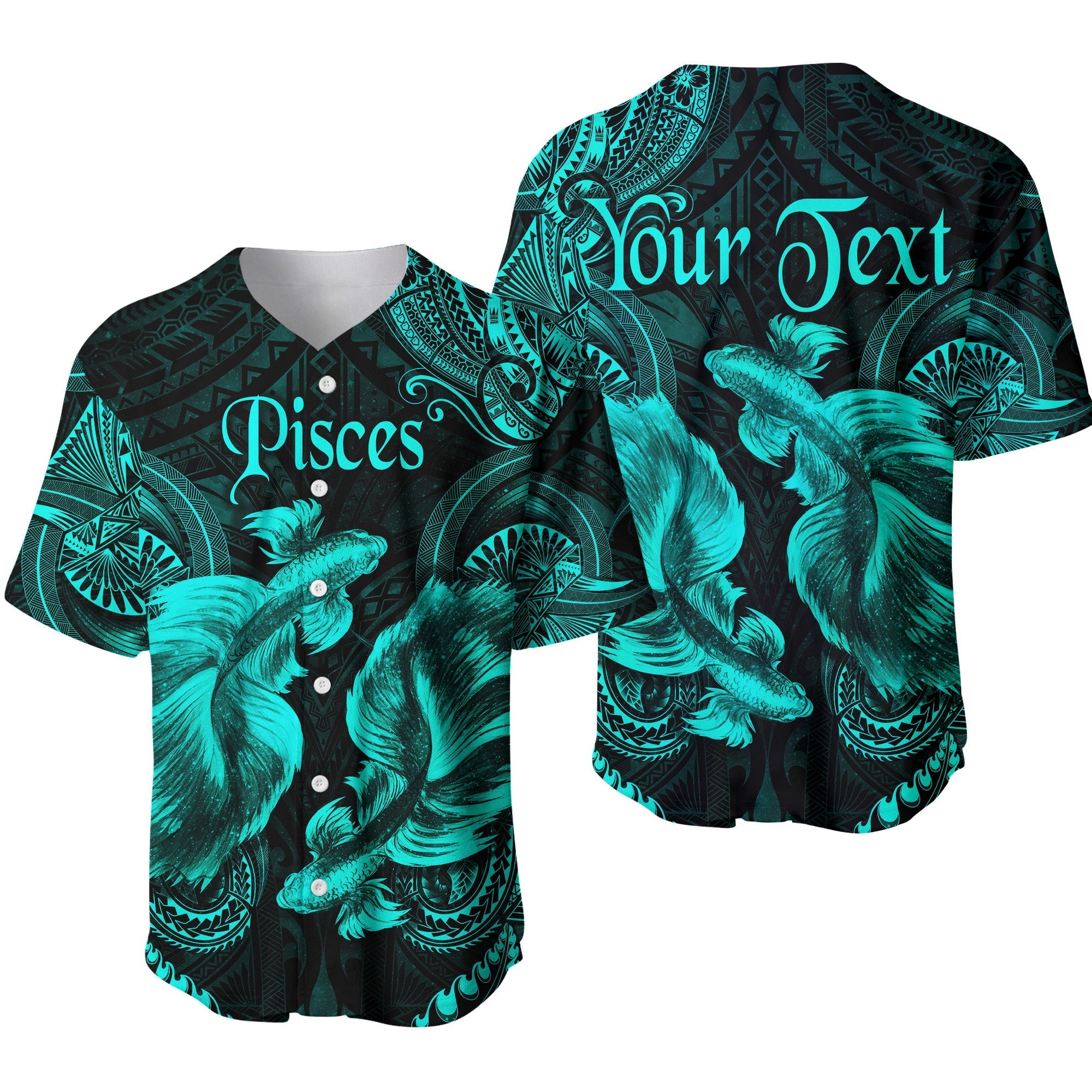 custom-personalised-pisces-zodiac-polynesian-baseball-jersey-unique-style-turquoise