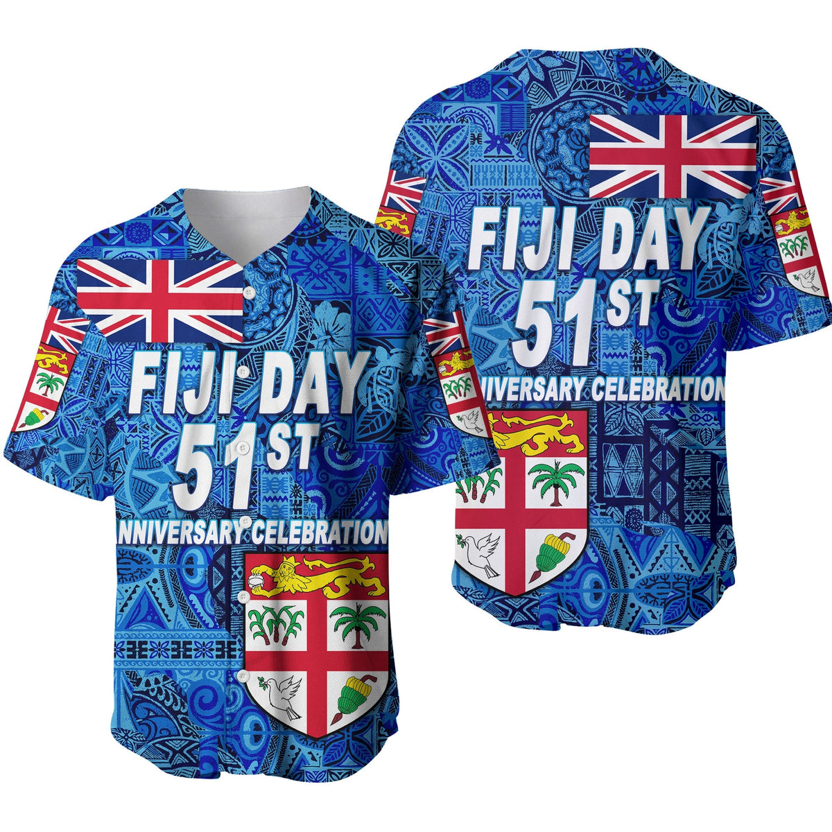 Fiji Day Baseball Jersey Independence Anniversary Original Style LT8 - Wonder Print Shop