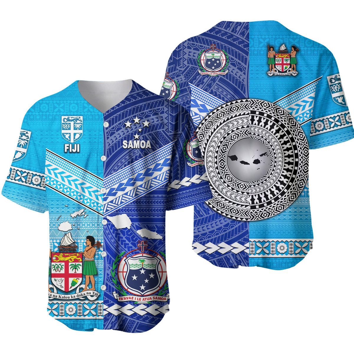 Fiji and Samoa Baseball Jersey Together LT8 - Wonder Print Shop