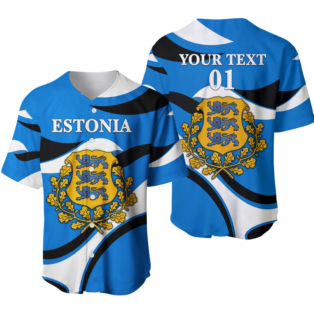 (Custom Personalised) Estonia Baseball Jersey Sporty Style LT8 - Wonder Print Shop