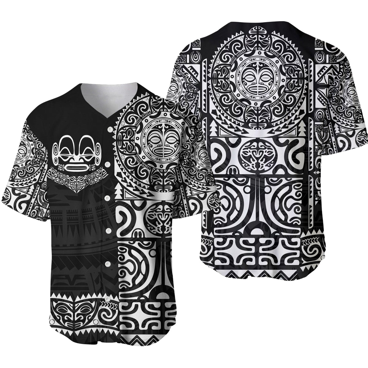 Marquesas Islands Baseball Jersey Marquesan Tattoo Unique Style - Black LT8 - Wonder Print Shop