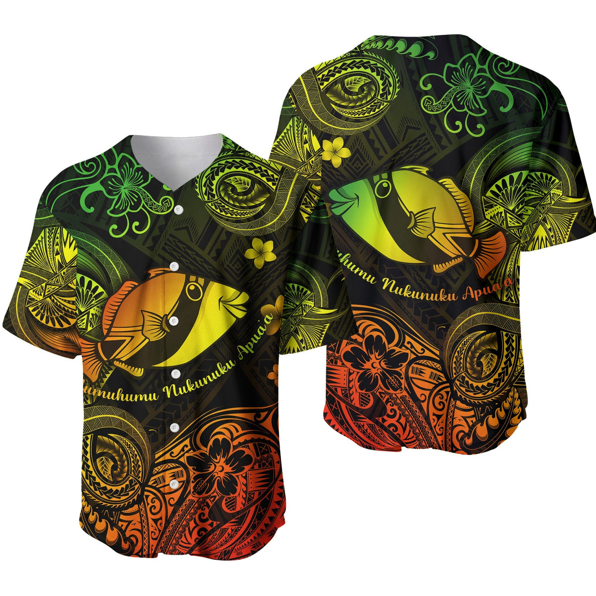 Hawaii State Fish: Humuhumu Nukunuku Apua'a Polynesian Baseball Jersey Unique Style - Reggae LT8 - Wonder Print Shop