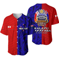 Pātea baseball haurua Whero me Kahurangi, pātene, tohu crest kei mua