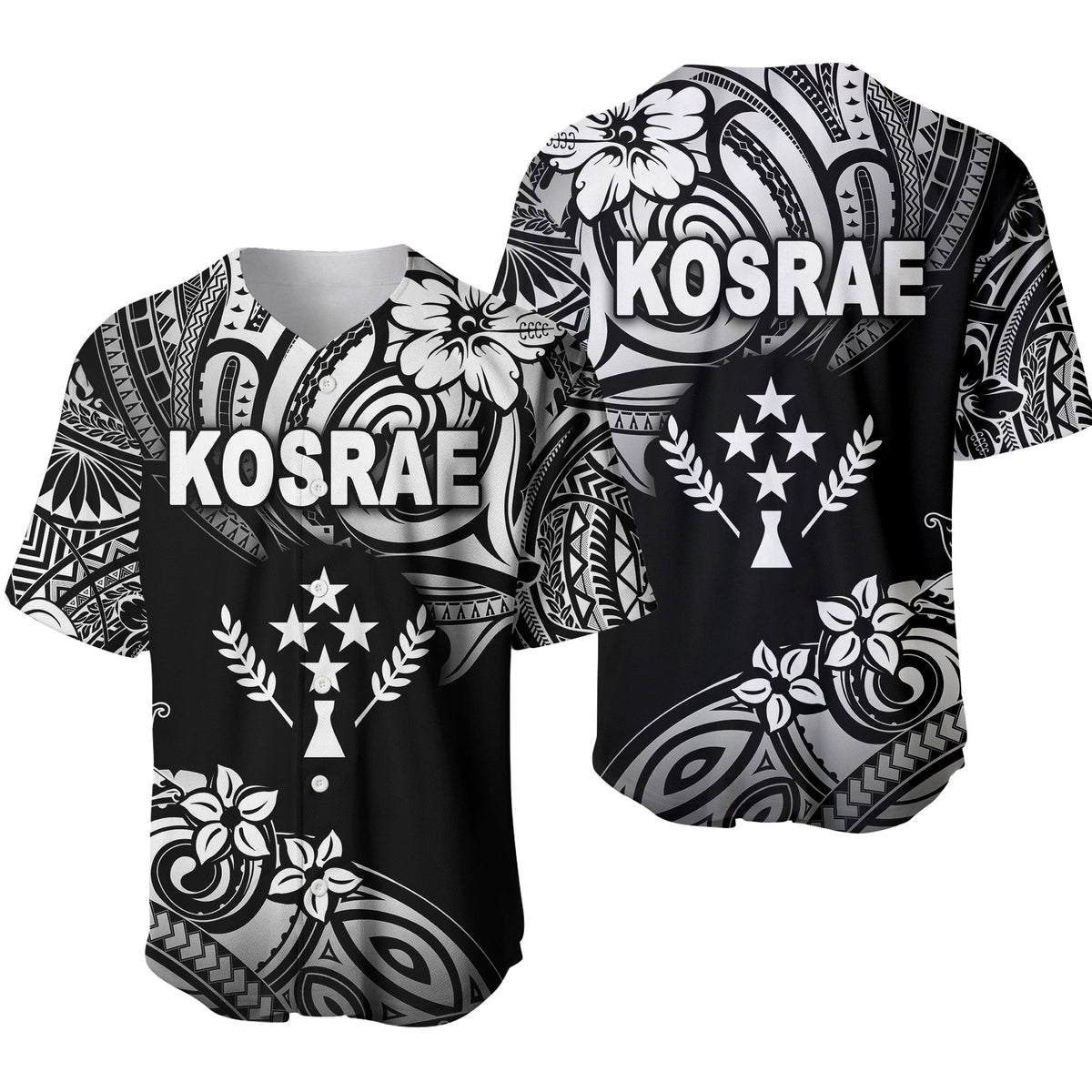 FSM Kosrae Baseball Jersey Unique Vibes - Black LT8 - Wonder Print Shop