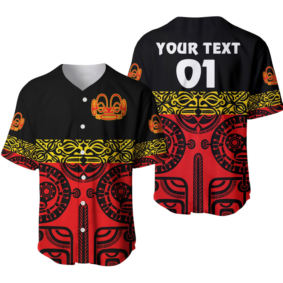 (Custom Personalised) Marquesas Islands Baseball Jersey Marquesan Tattoo Special Style - Red LT8 - Wonder Print Shop