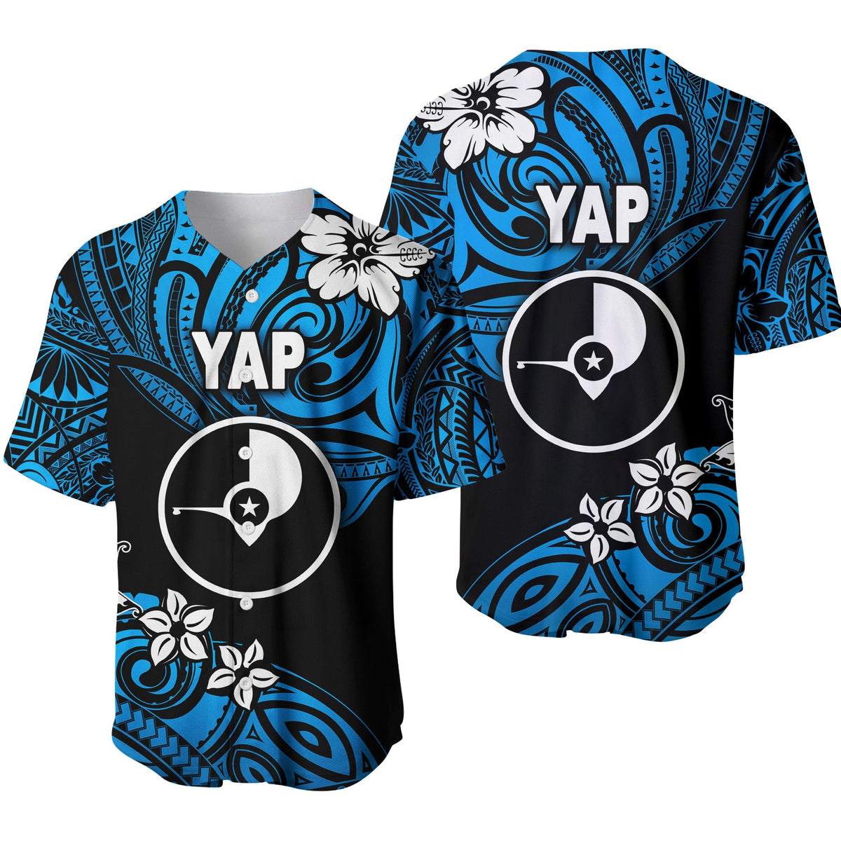 FSM Yap Baseball Jersey Unique Vibes - Blue LT8 - Wonder Print Shop