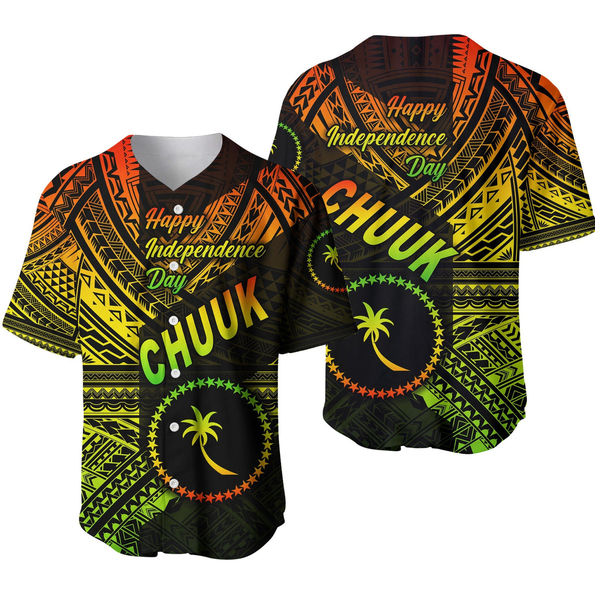 FSM Chuuk Baseball Jersey Happy Independence Day Original Vibes - Reggae LT8 - Wonder Print Shop