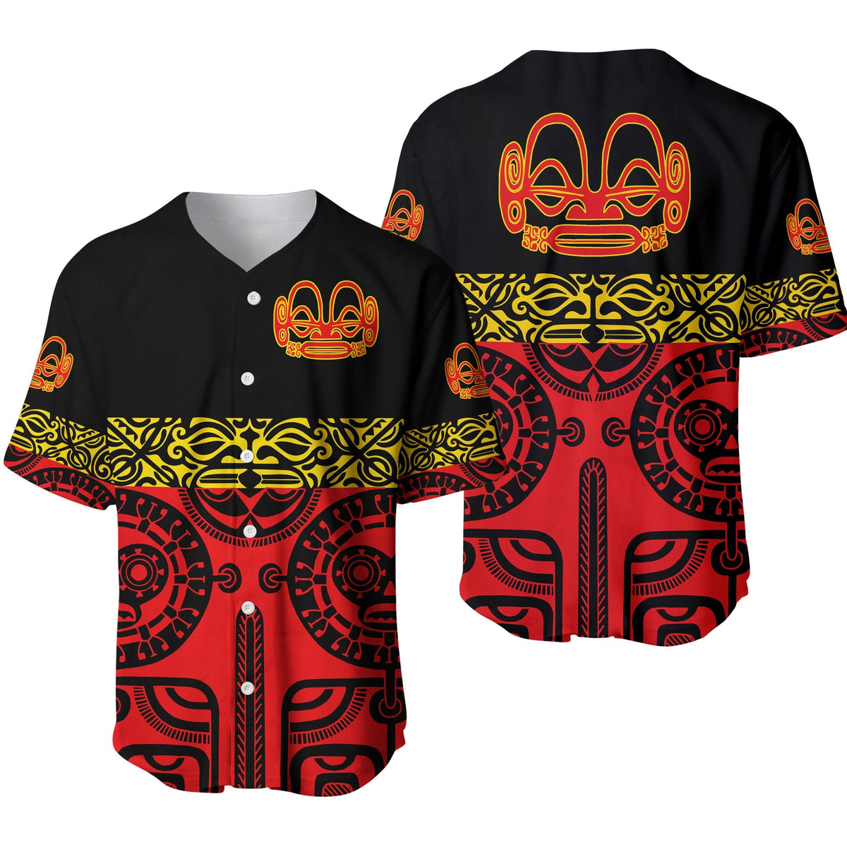 Marquesas Islands Baseball Jersey Marquesan Tattoo Special Style - Red LT8 - Wonder Print Shop