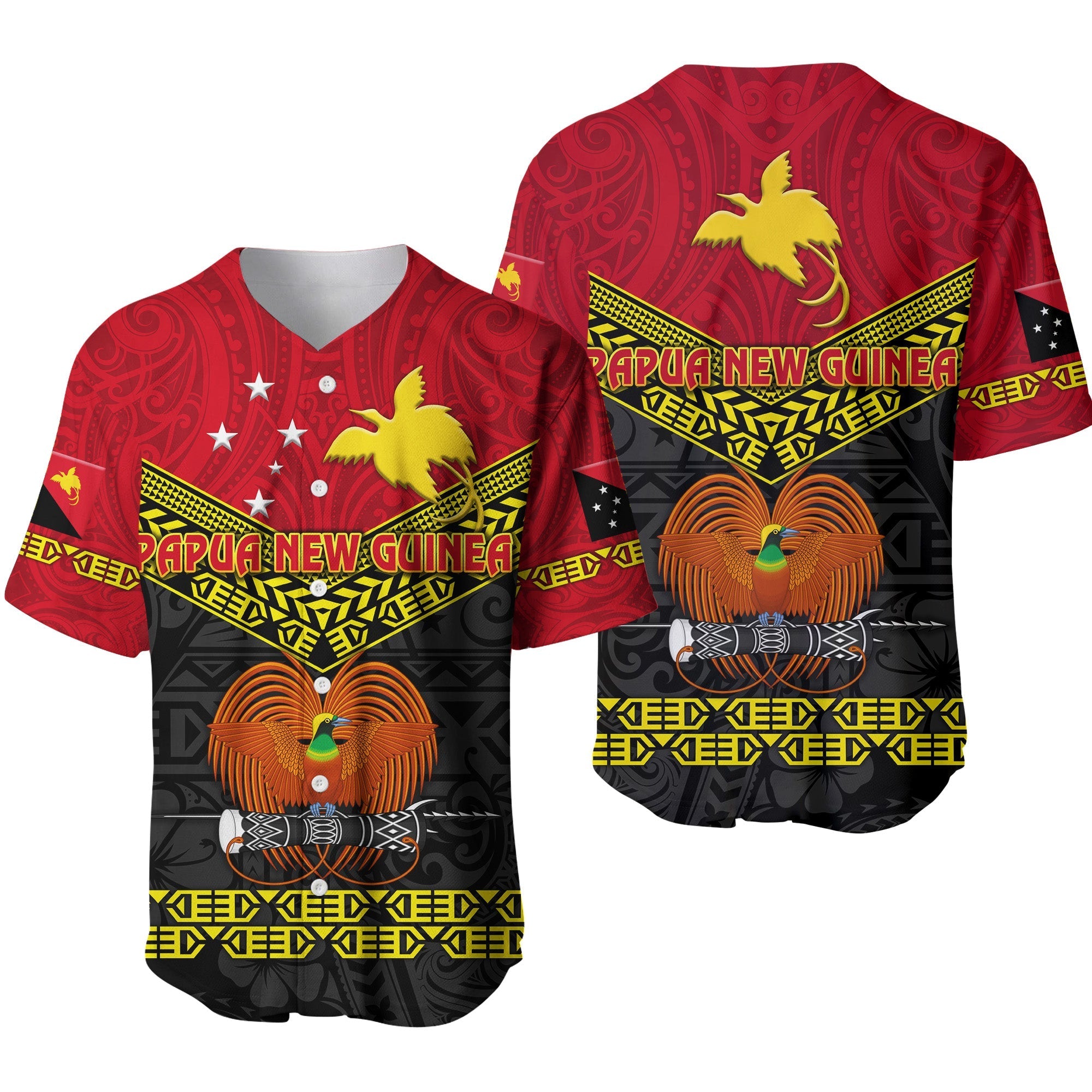 Papua New Guinea Kumuls Baseball Jersey Simple Style Black Vibes LT8 - Wonder Print Shop