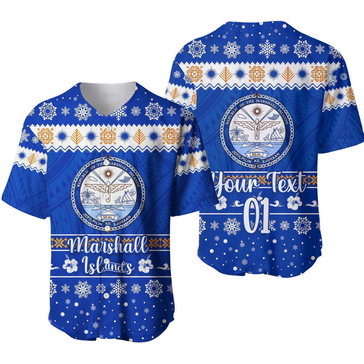 (Custom Personalised) Marshall Islands Christmas Baseball Jersey Simple Style LT8 - Wonder Print Shop