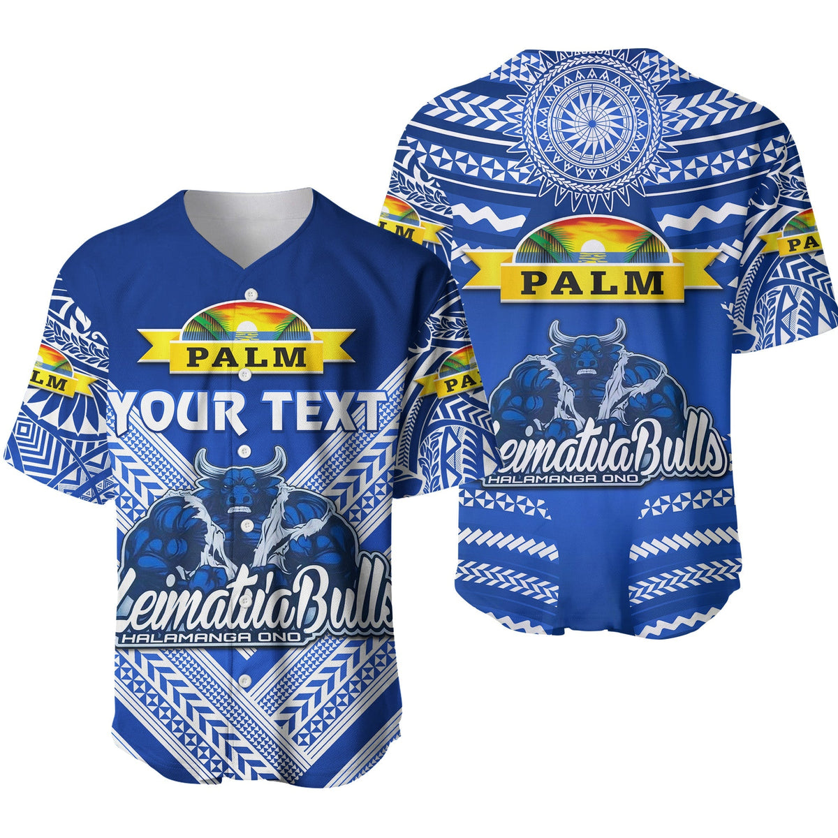 (Custom Personalised) Mate Ma'a Tonga Baseball Jersey Leimatu'a Bulls Creative Style - Blue LT8 - Wonder Print Shop