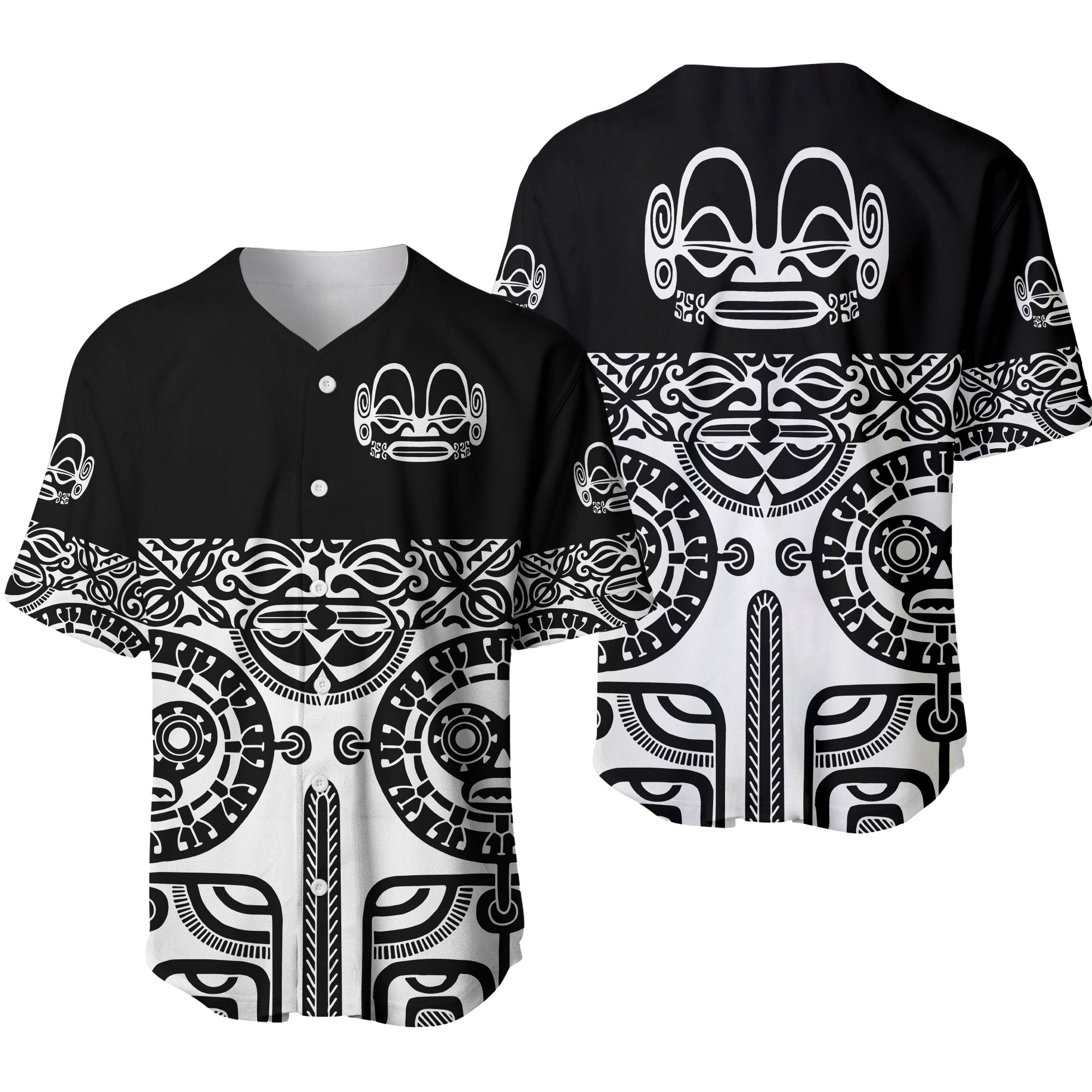 Marquesas Islands Baseball Jersey Marquesan Tattoo Special Style - Black LT8 - Wonder Print Shop