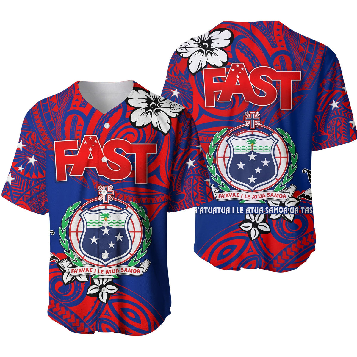 Samoa FAST Party Baseball Jersey Unique Vibes LT8 - Wonder Print Shop