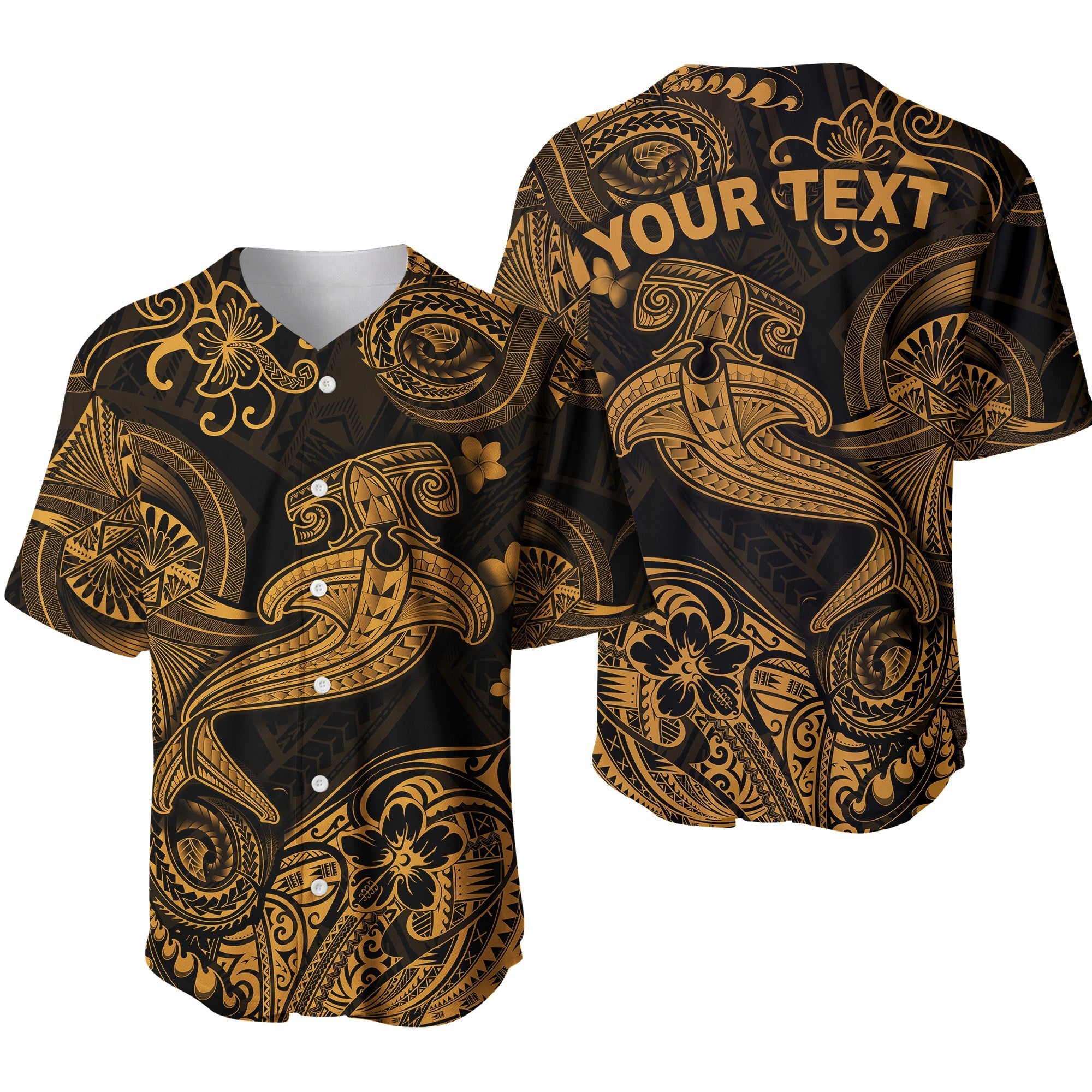 custom-personalised-hawaii-hammer-shark-polynesian-baseball-jersey-unique-style-gold
