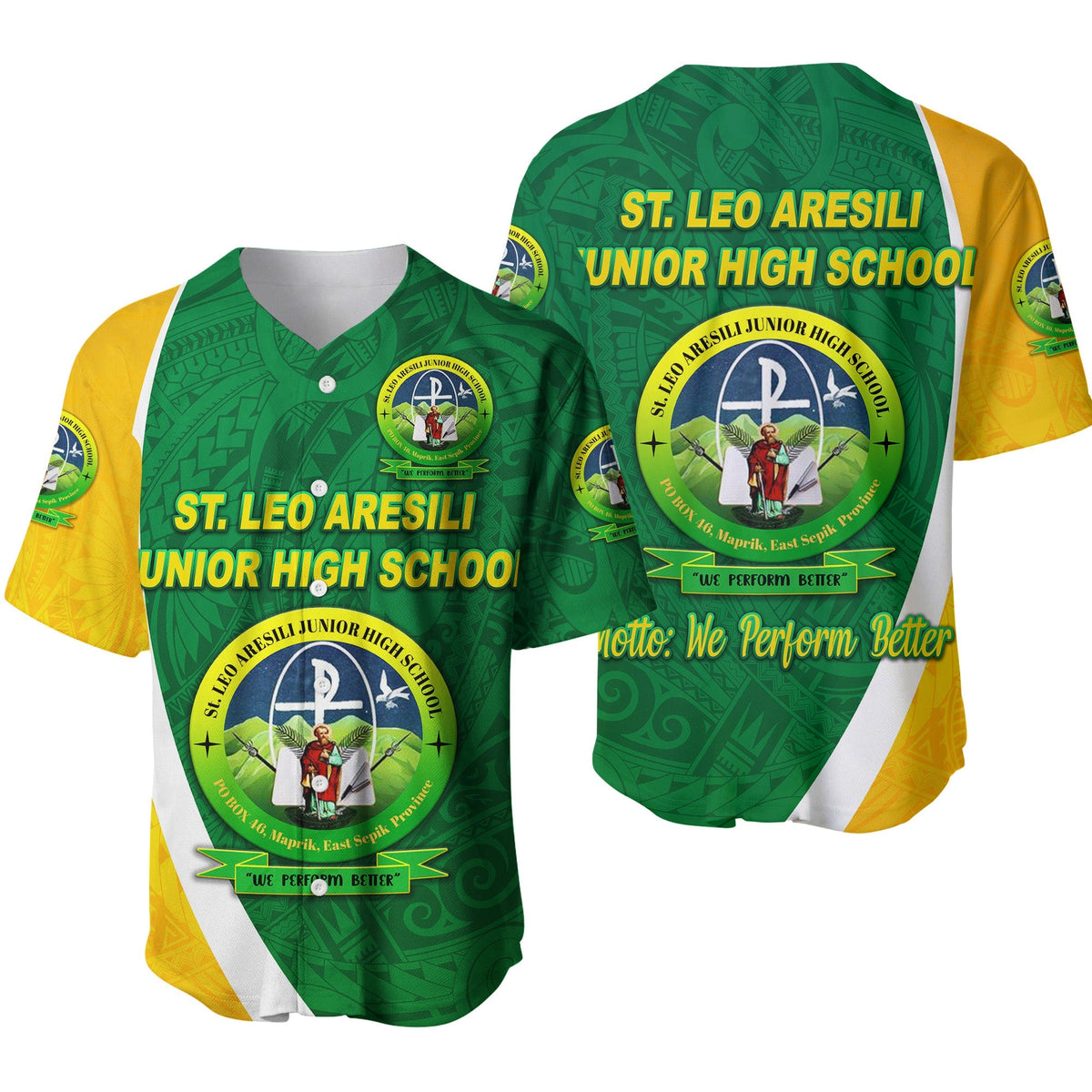 St. Leo Aresili Junior High School Baseball Jersey Simple Style LT8 - Wonder Print Shop