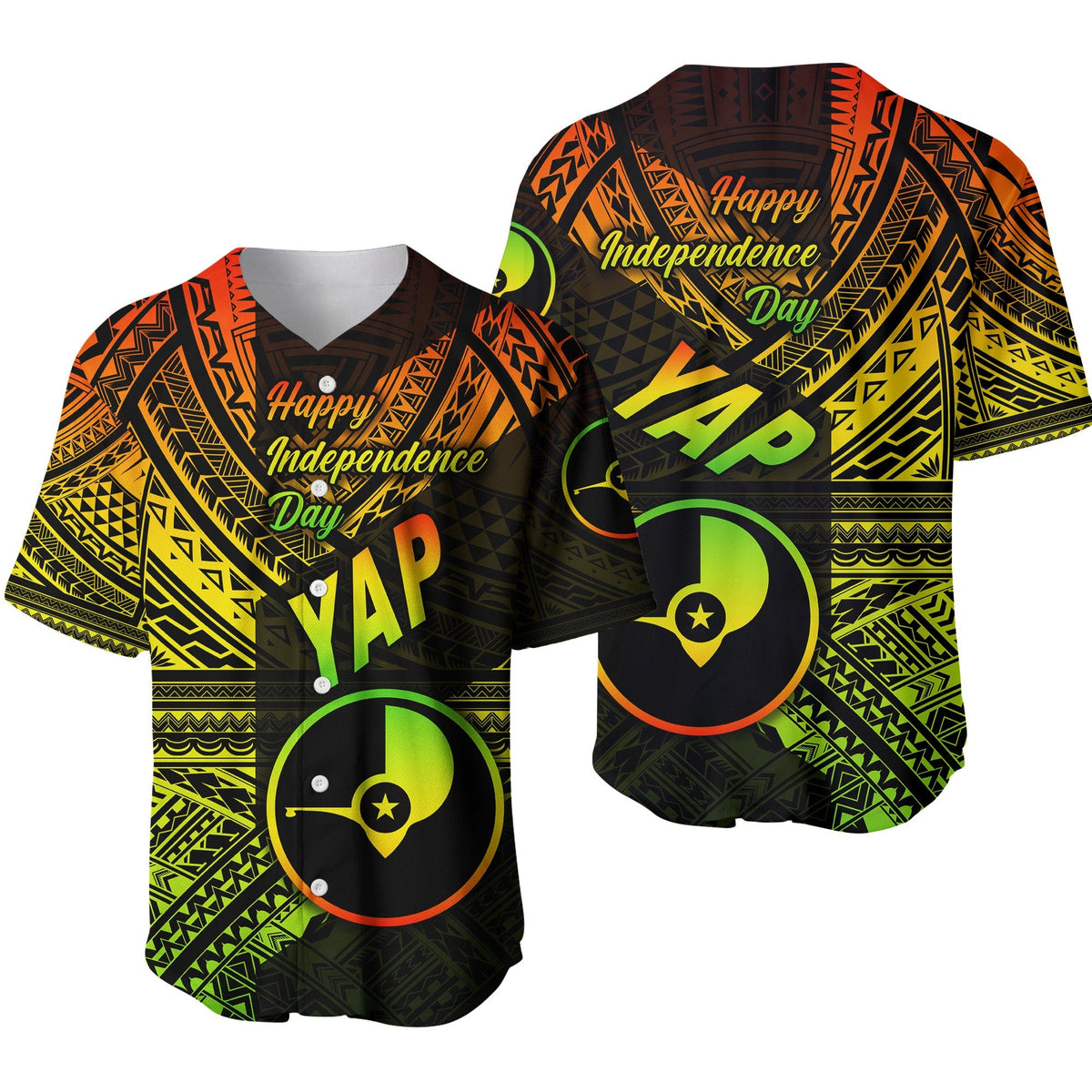 FSM Yap Baseball Jersey Happy Independence Day Original Vibes - Reggae LT8 - Wonder Print Shop