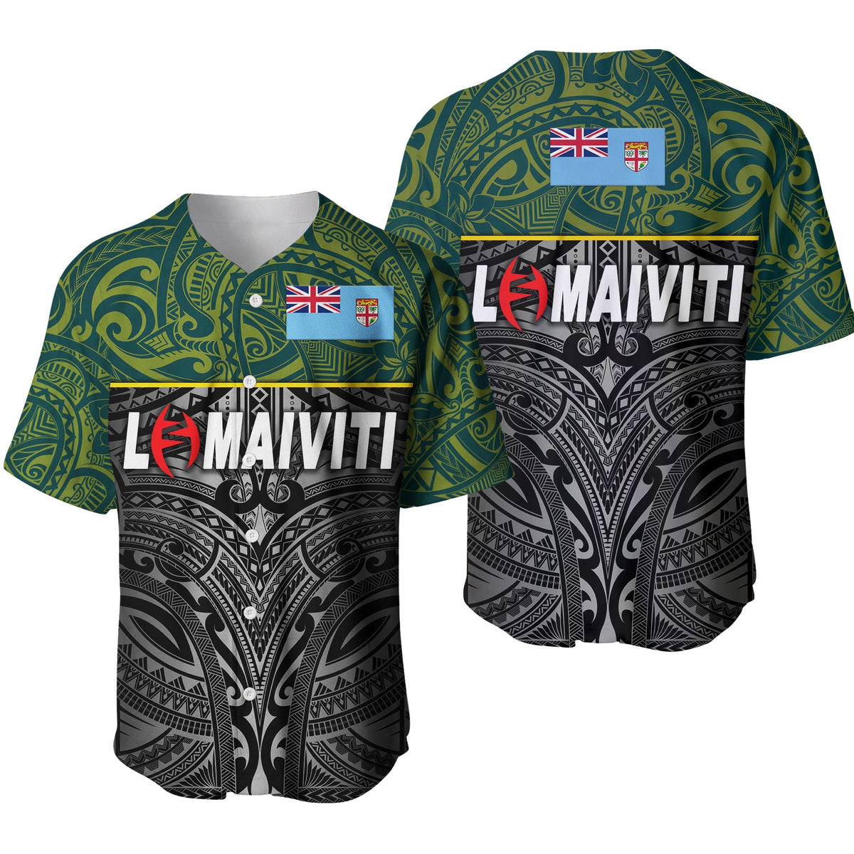 Fiji Lomaiviti Rugby Baseball Jersey Original Style LT8 - Wonder Print Shop