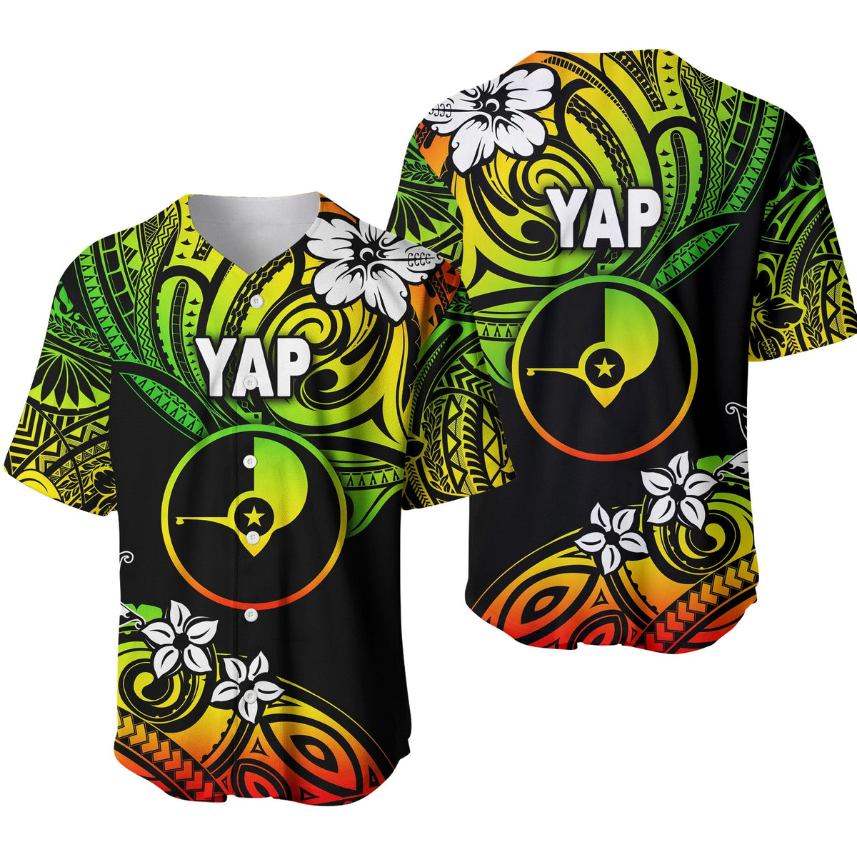 FSM Yap Baseball Jersey Unique Vibes - Reggae LT8 - Wonder Print Shop