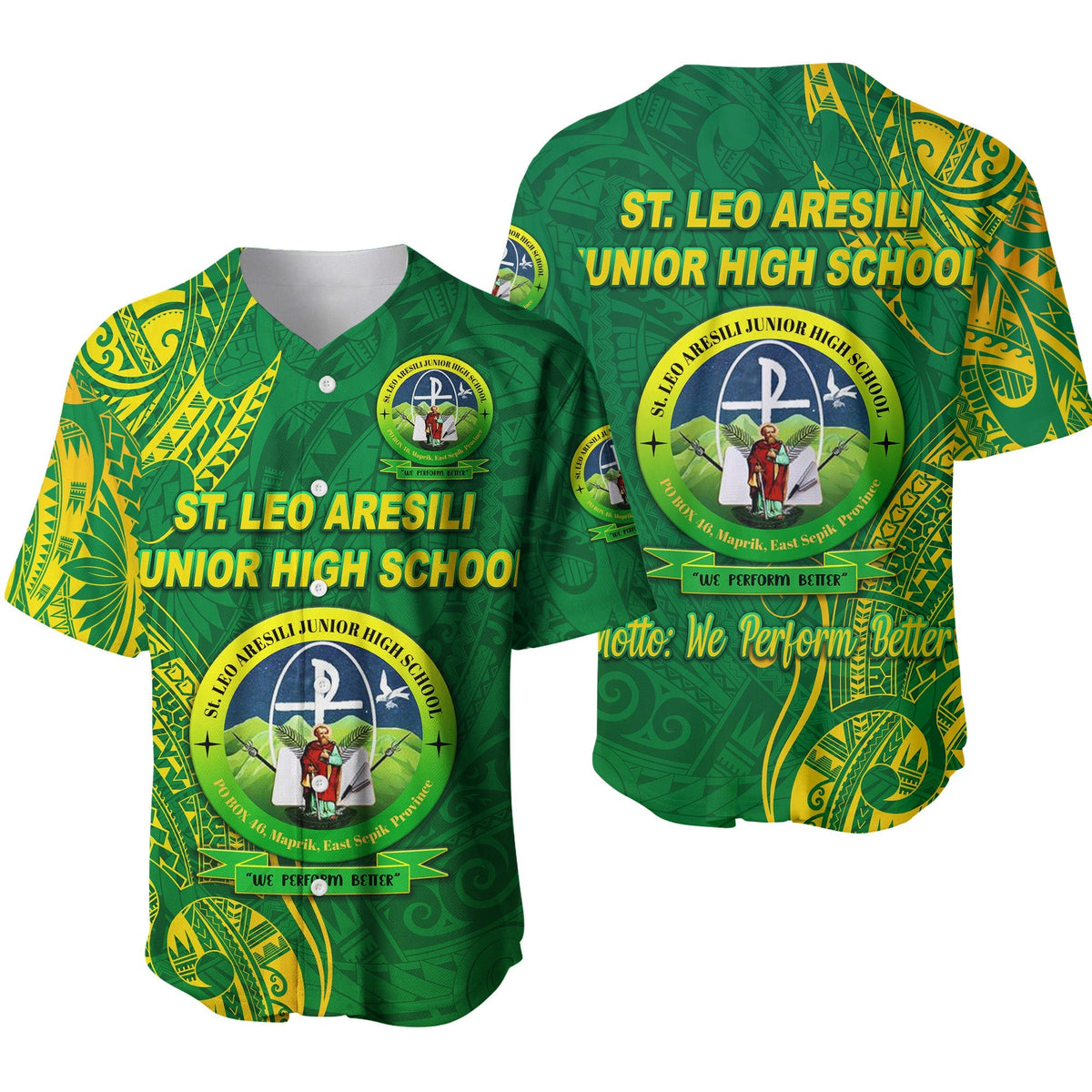 St. Leo Aresili Junior High School Baseball Jersey Original Style LT8 - Wonder Print Shop