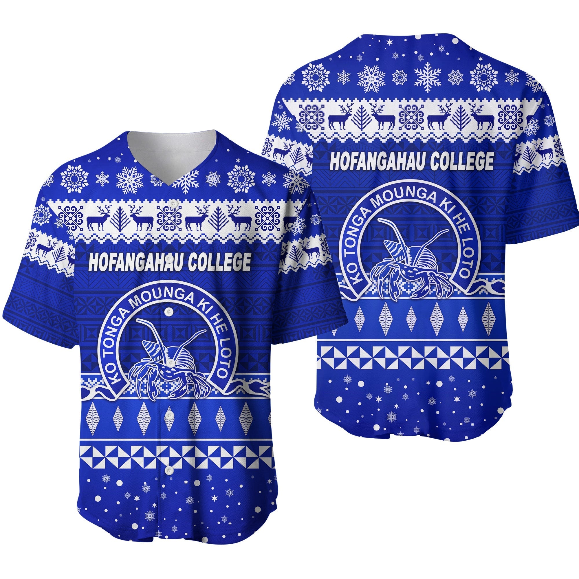 Hofangahau College Christmas Baseball Jersey Simple Style LT8 - Wonder Print Shop