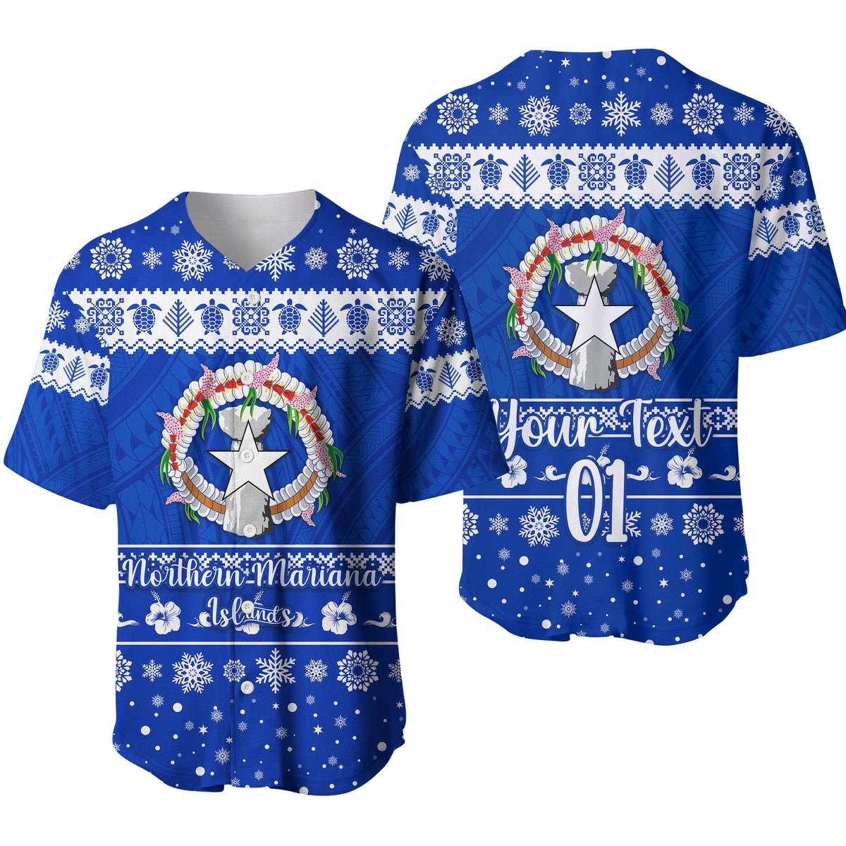 (Custom Personalised) Northern Mariana Islands Christmas Baseball Jersey Simple Style LT8 - Wonder Print Shop