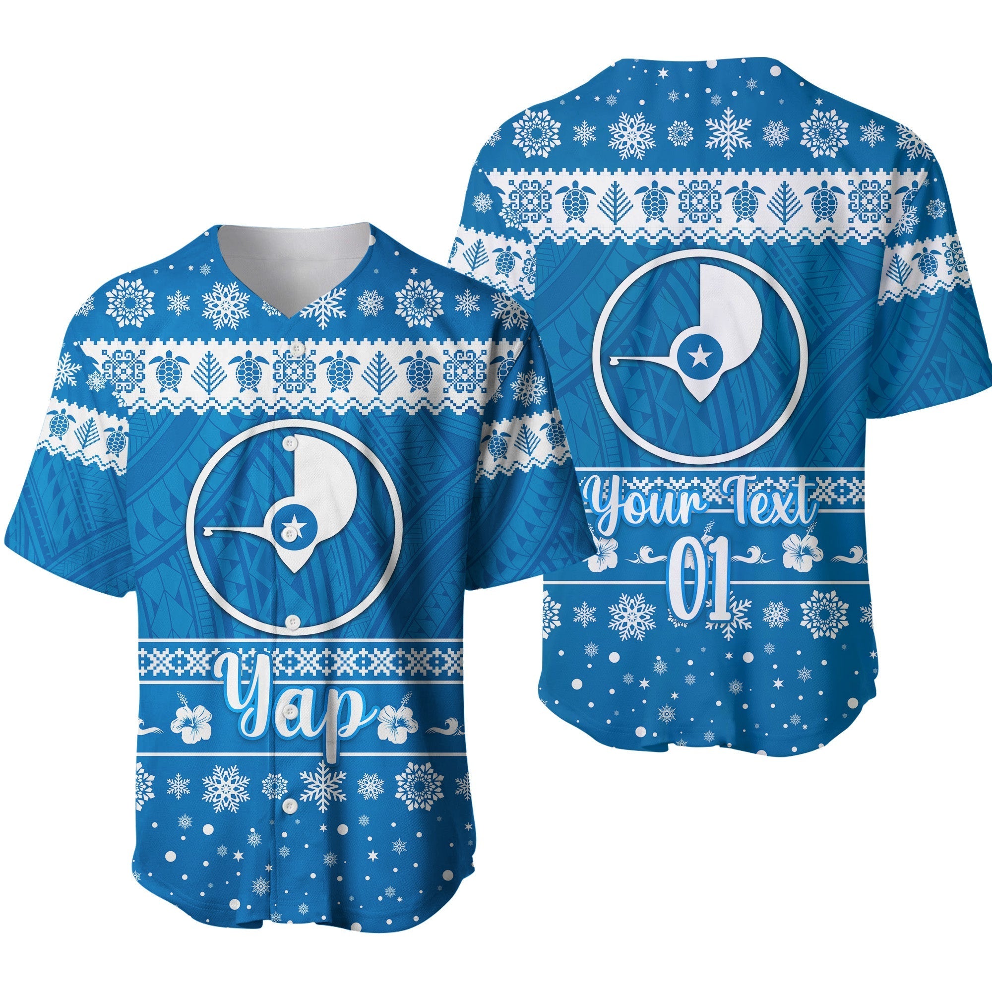 (Custom Personalised) FSM Yap Christmas Baseball Jersey Simple Style LT8 - Wonder Print Shop