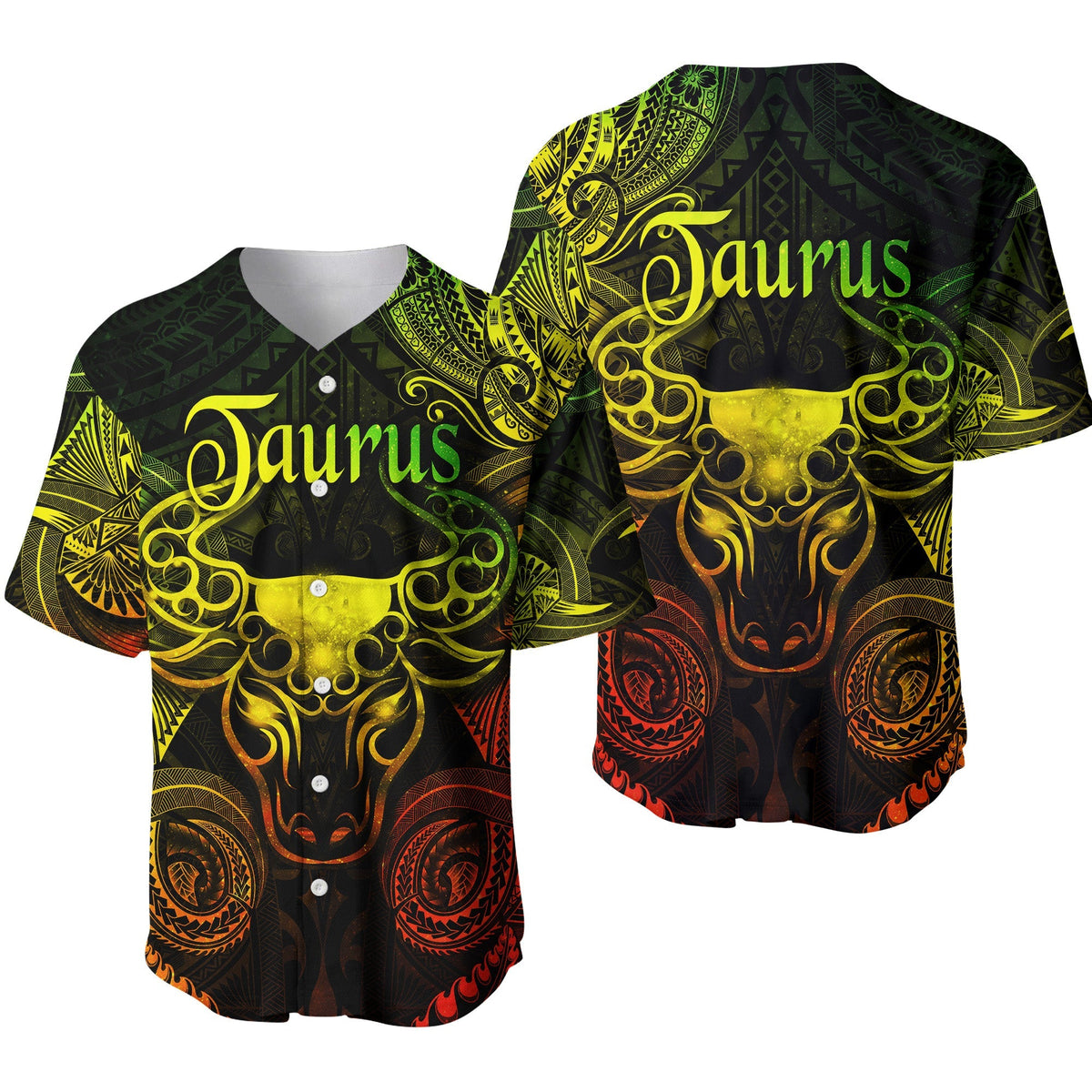 Taurus Zodiac Polynesian Baseball Jersey Unique Style Reggae LT8 - Wonder Print Shop