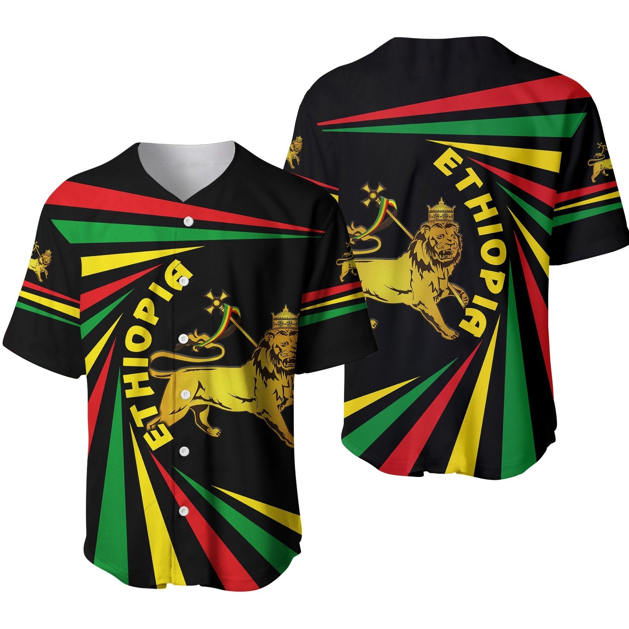 Ethiopia Lion Of Judah Baseball Jersey Creative Style LT8 - Wonder Print Shop
