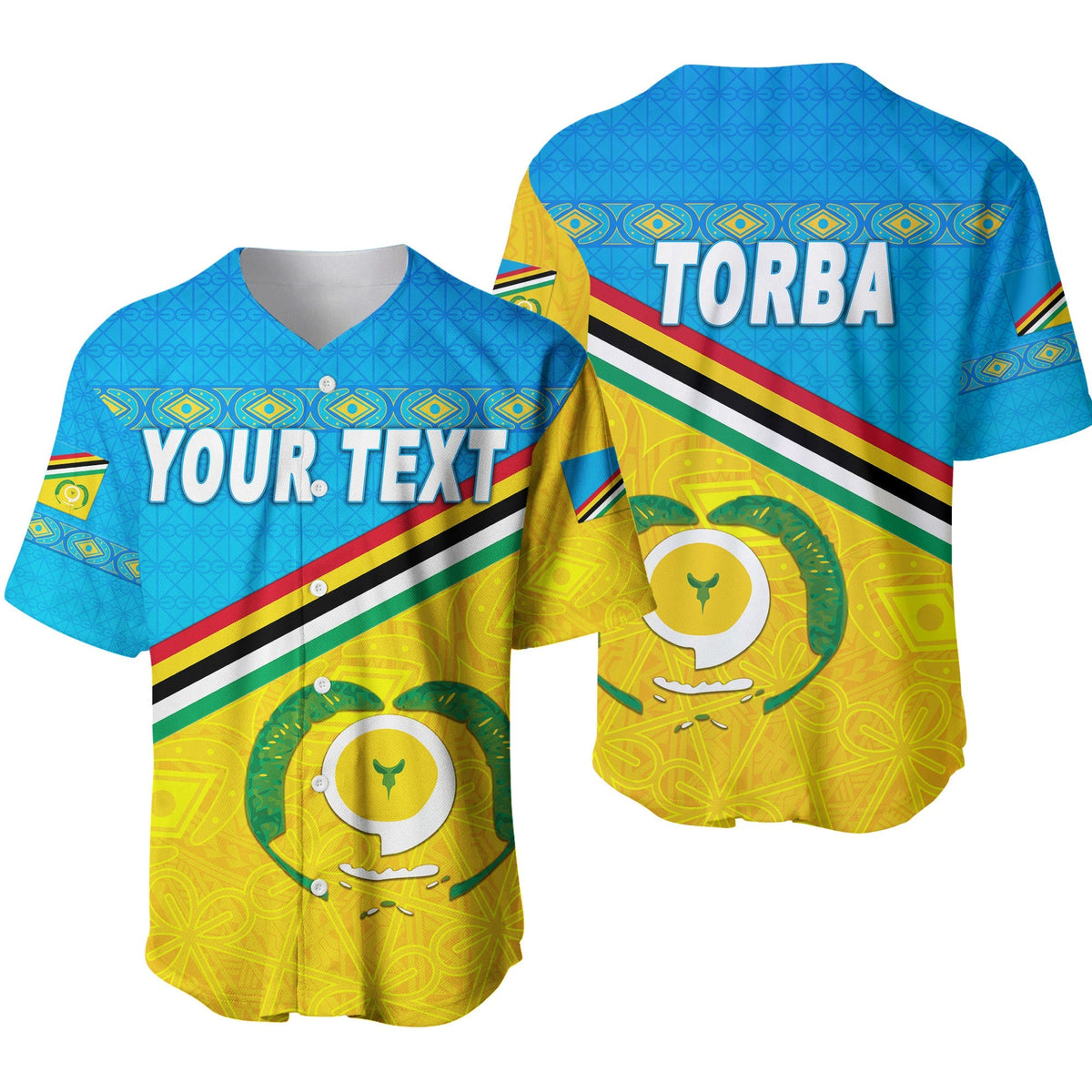(Custom Personalised) Torba Province Baseball Jersey Vanuatu Pattern Unique Style LT8 - Wonder Print Shop