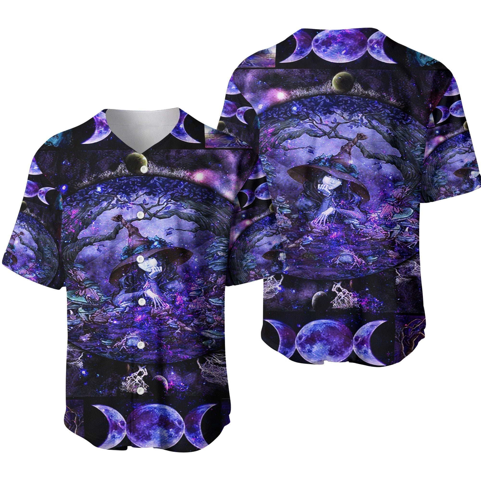Wicca Tree Of Life With Witch Baseball Jersey Simple Vibes LT8 - Wonder Print Shop