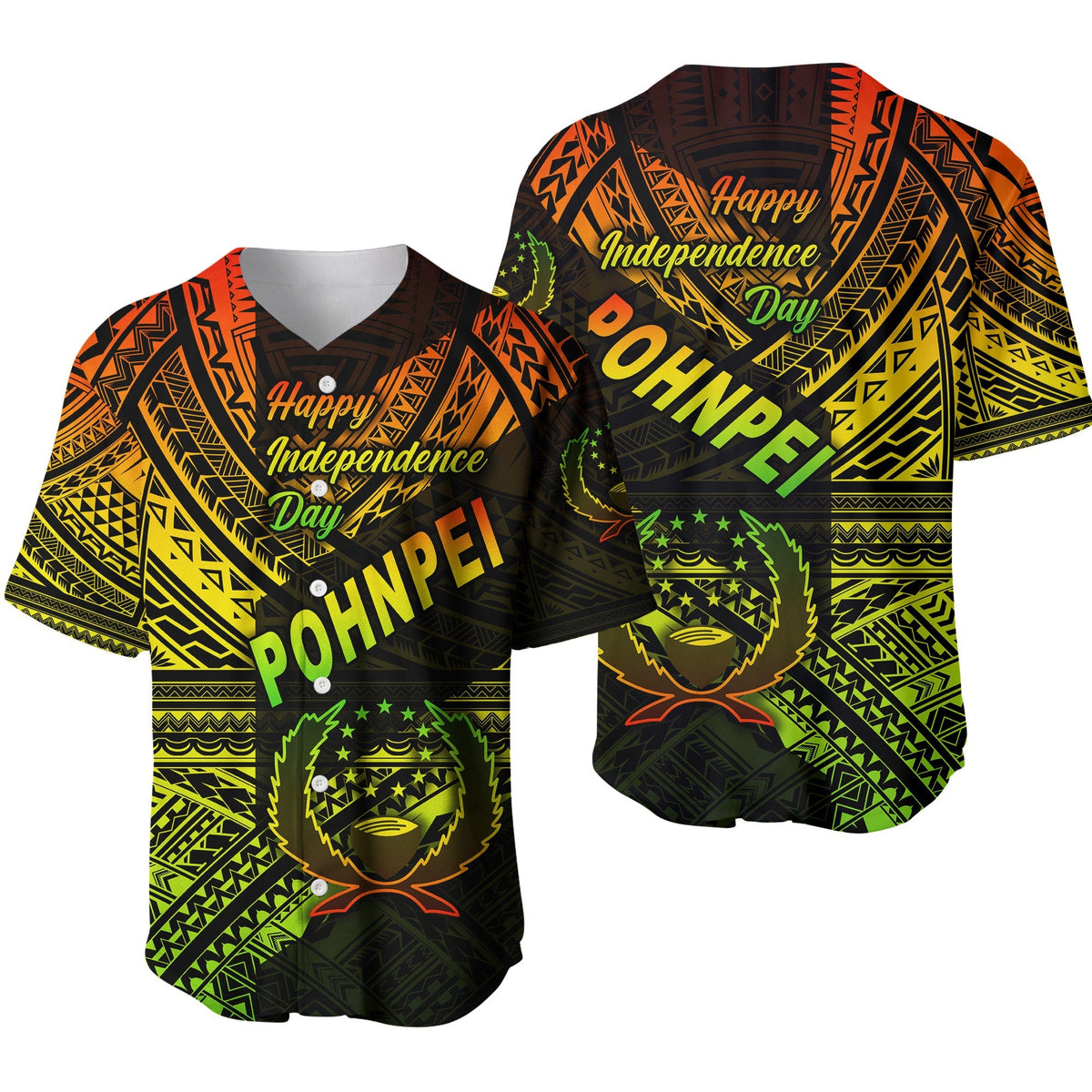 FSM Pohnpei Baseball Jersey Happy Independence Day Original Vibes - Reggae LT8 - Wonder Print Shop