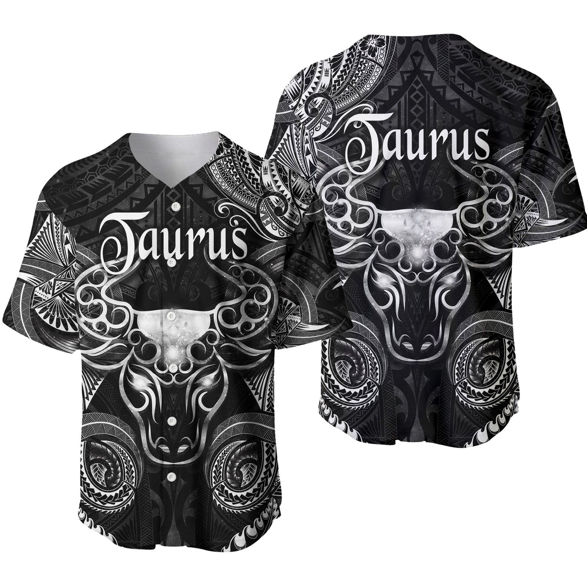 Taurus Zodiac Polynesian Baseball Jersey Unique Style Black LT8 - Wonder Print Shop