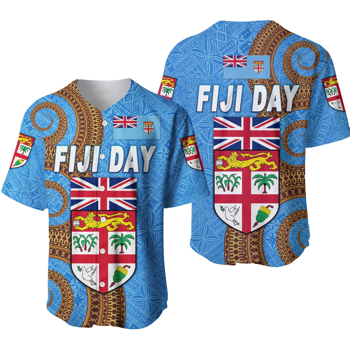 Fiji Day Baseball Jersey Independence Anniversary Simple Style LT8 - Wonder Print Shop