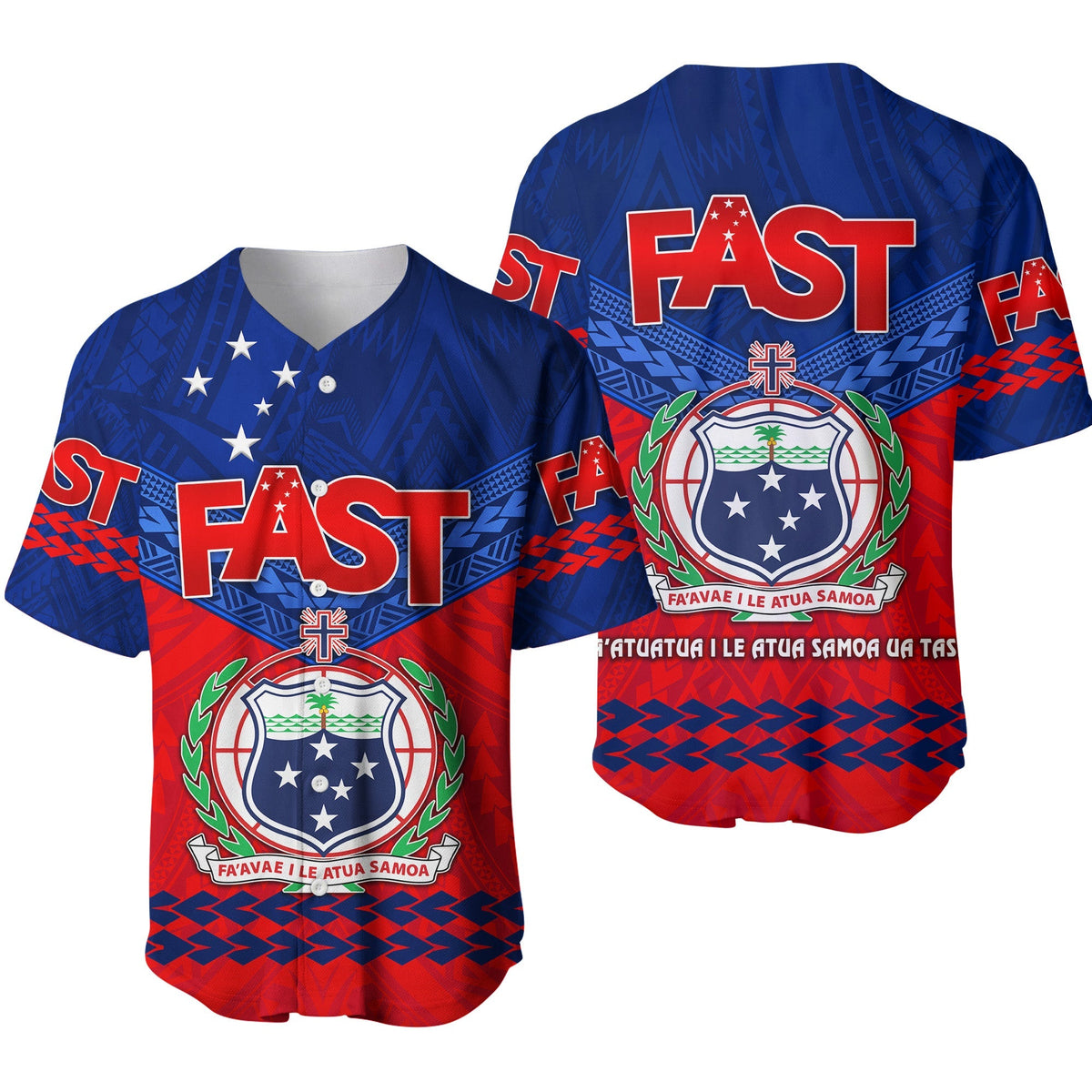 Samoa FAST Party Baseball Jersey Simple Style LT8 - Wonder Print Shop