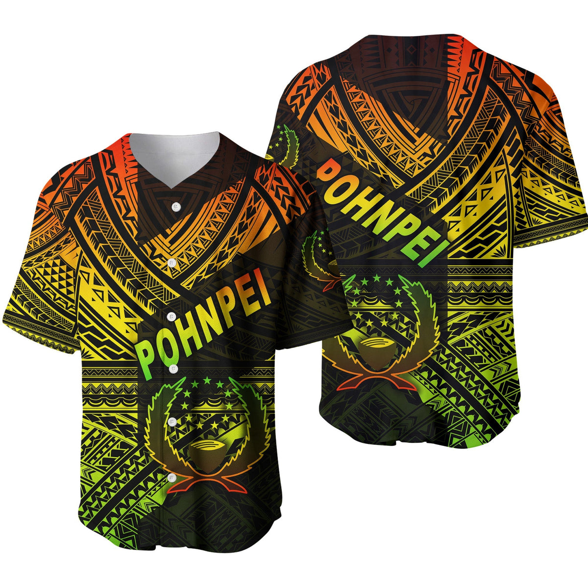 FSM Pohnpei Baseball Jersey Original Style - Reggae LT8 - Wonder Print Shop