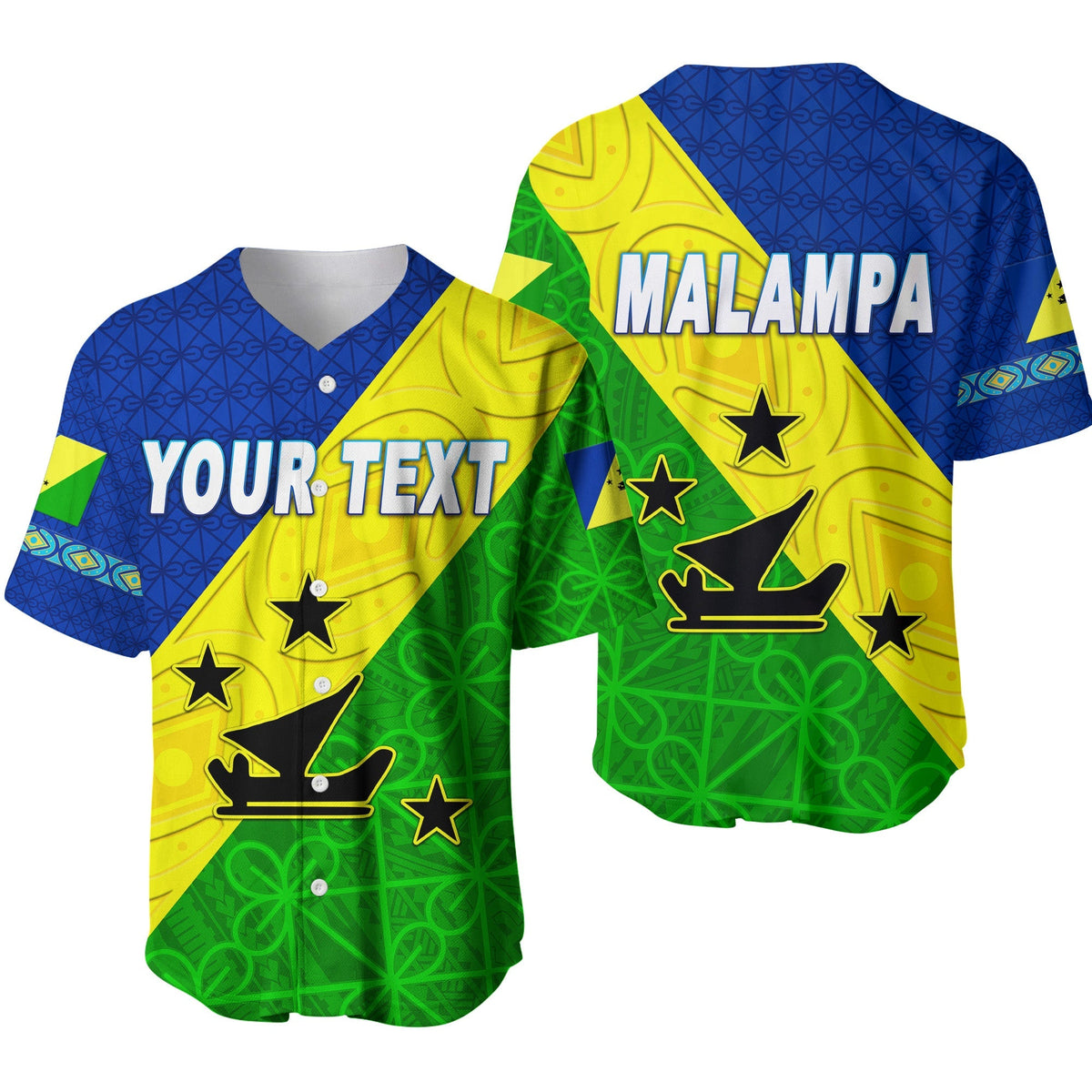 (Custom Personalised) Malampa Province Baseball Jersey Vanuatu Pattern Unique Style LT8 - Wonder Print Shop